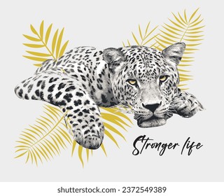 Stylish chic text and foil print vector illustration design for fashion graphics, t shirt prints, posters, stickers etc leopard slogan with strass detail with women t shirt