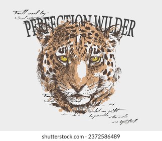 Stylish chic text and foil print vector illustration design for fashion graphics, t shirt prints, posters, stickers etc leopard slogan with strass detail with women t shirt