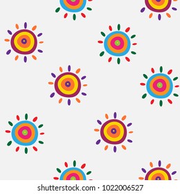 Stylish childlike pattern on white background