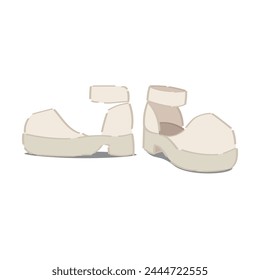 Stylish child's sandals on white background