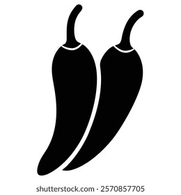 Stylish chilli silhouette vector for culinary projects