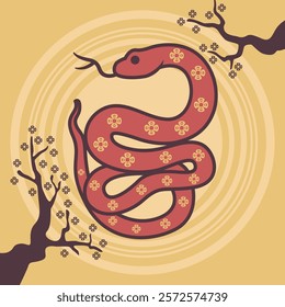 Stylish Chinese Snake Vector for Lunar New Year Celebration