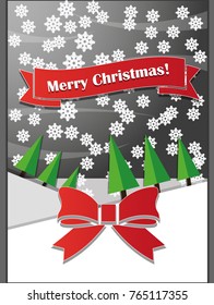 Stylish Christmas card in flat style