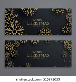 Stylish Christmas Festival Banners Template Gold Stock Vector (Royalty ...