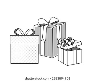 Stylish Christmas gift boxes (Black and White)