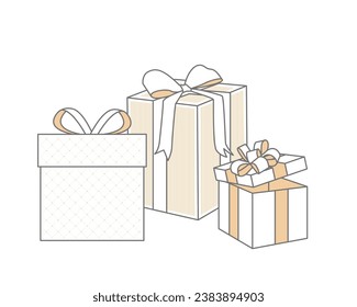 Stylish Christmas gift boxes (Flat Color)