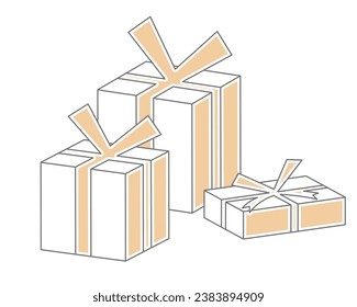 Elegantes cajas de regalo de Navidad (color plano)