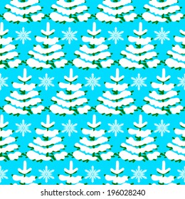 Stylish Christmas seamless pattern with trees vector