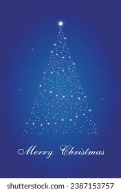 Stylish Christmas tree greeting card with glitter