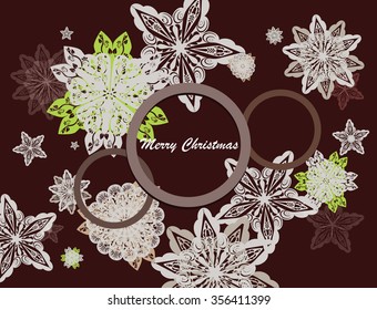 Stylish Christmas Winter with snowflakes background. Vector