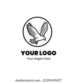 "Design de logotipo de pássaro circular elegante com marca arrojada"

