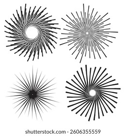 Stylish Circular Line Art Featuring Symmetrical Patterns
