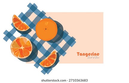Padrão de frutas de laranjas de citrinos elegantes. Padrão sem emenda de frutas vetoriais em estilo plano. Design de padrão de galho alaranjado florescente. Ilustração de frutas para design de tecido ou papel de parede.