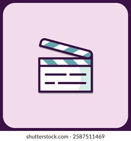 Stylish Clapperboard Icon for Film Production