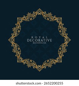 Stylish classic floral frame elegant background vector