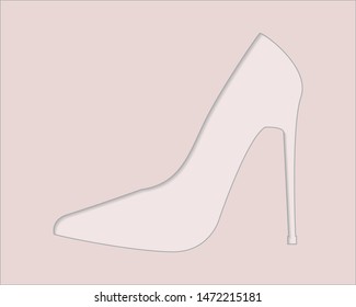 Stylish classic womens shoe, vector with copy-space

