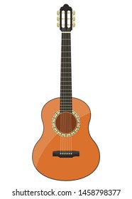 Stylish classical guitar vector design illustration isolated on white background
