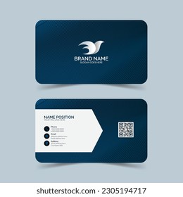 Stylish and clean blue business card template.