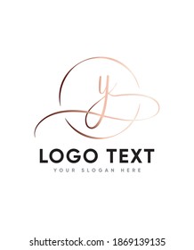 A stylish, clean and joyful handwritten letter type Y logo template, Vector logo for business and company identity 