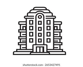 Ícone de construção de vetor limpo e elegante em estilo de linha