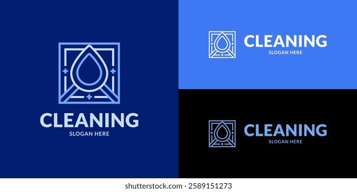 Stylish cleaning service symbol. Vector illustration.