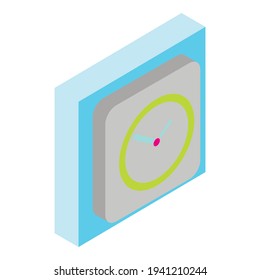 Stylish clock icon. Isometric illustration of stylish clock vector icon for web