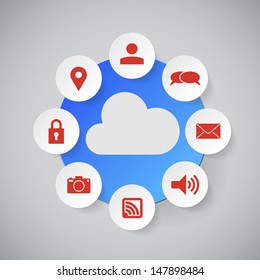 Stylish Cloud Service Icons