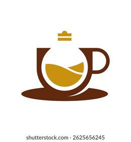 Stylish Coffee Bean Bulb Digital Element Logo