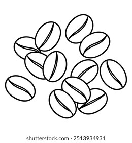 Stylish coffee beans vector illustration, ideal for cafes, logos, packaging, and decor. Add a touch of aromatic charm to your design projects with this versatile graphic.