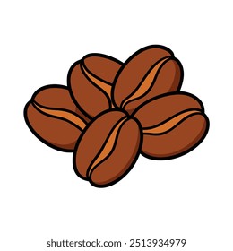 Stylish coffee beans vector illustration, ideal for cafes, logos, packaging, and decor. Add a touch of aromatic charm to your design projects with this versatile graphic.