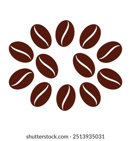 Stylish coffee beans vector illustration, ideal for cafes, logos, packaging, and decor. Add a touch of aromatic charm to your design projects with this versatile graphic.