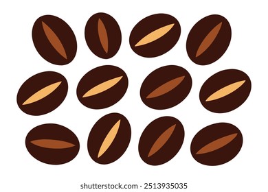 Stylish coffee beans vector illustration, ideal for cafes, logos, packaging, and decor. Add a touch of aromatic charm to your design projects with this versatile graphic.