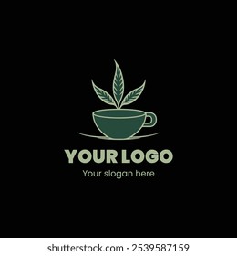 "Stylish Coffee Cup with Leaf Accent in Earthy Tones"

