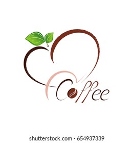 Stylish coffee logo for coffee shop, menu, restaurant. Elegant beautiful vector element for design.