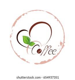 Stylish coffee logo for coffee shop, menu, restaurant. Elegant beautiful vector element for design.
