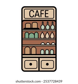 Arte de Clip de estantes de café con estilo para Diseños acogedores