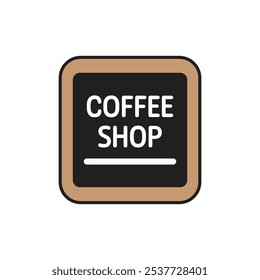 Stylish Coffee Shop Sign Clip Art for Your Designs
