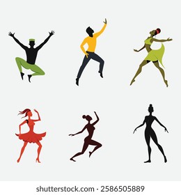 A stylish collection of dancing silhouettes