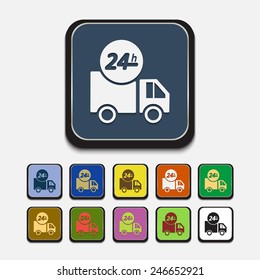 Stylish colored icons: delivery icons