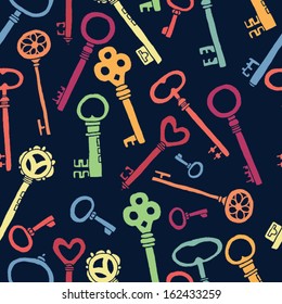 stylish colored keys seamless pattern