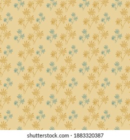 stylish colored seamless pattern of leaves and flowers