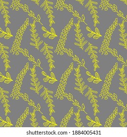 stylish colored seamless pattern of leaves and flowers