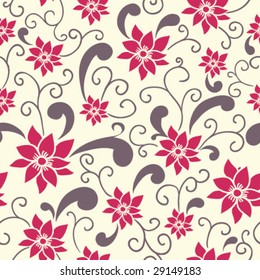 Stylish colored seamless summer floral pattern in vector