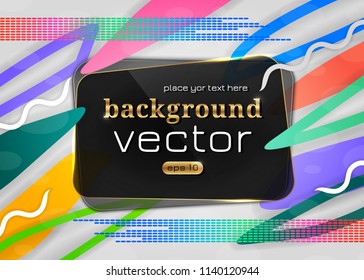 Stylish colorful abstract modern design. Vector illustration abstract geometric backdrop. Dynamic style trends background for card banner poster. Frame for text modern art graphics
