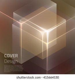 Stylish colorful background with 3d glowing cubes. Abstract background texture with blurred shapes and space for text or caption. Abstract background for apps, presentations or corporate use.