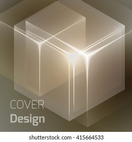 Stylish colorful background with 3d glowing cubes. Abstract background texture with blurred shapes and space for text or caption. Abstract background for apps, presentations or corporate use.