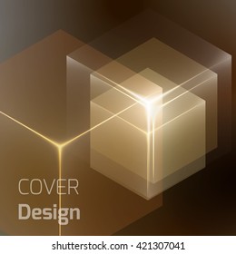 Stylish colorful background with 3d glowing cubes. Abstract background texture with blurred shapes and space for text or caption. Abstract background for apps, presentations or corporate use.