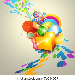 elegante caja colorida eps10 fondo vectorial