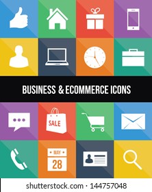 stylish colorful business and ecommerce icons