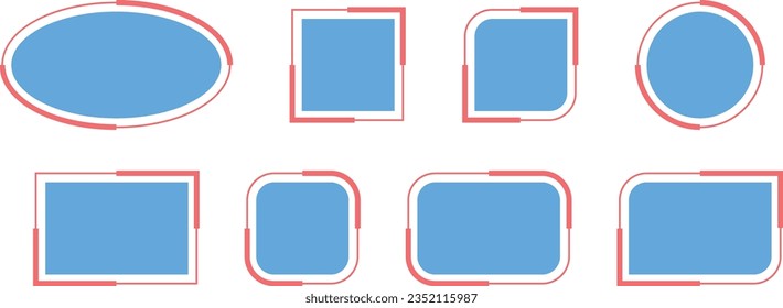 Stylish and Colorful Circle, Rectangle, Square and Oval Photo Frames Illustration